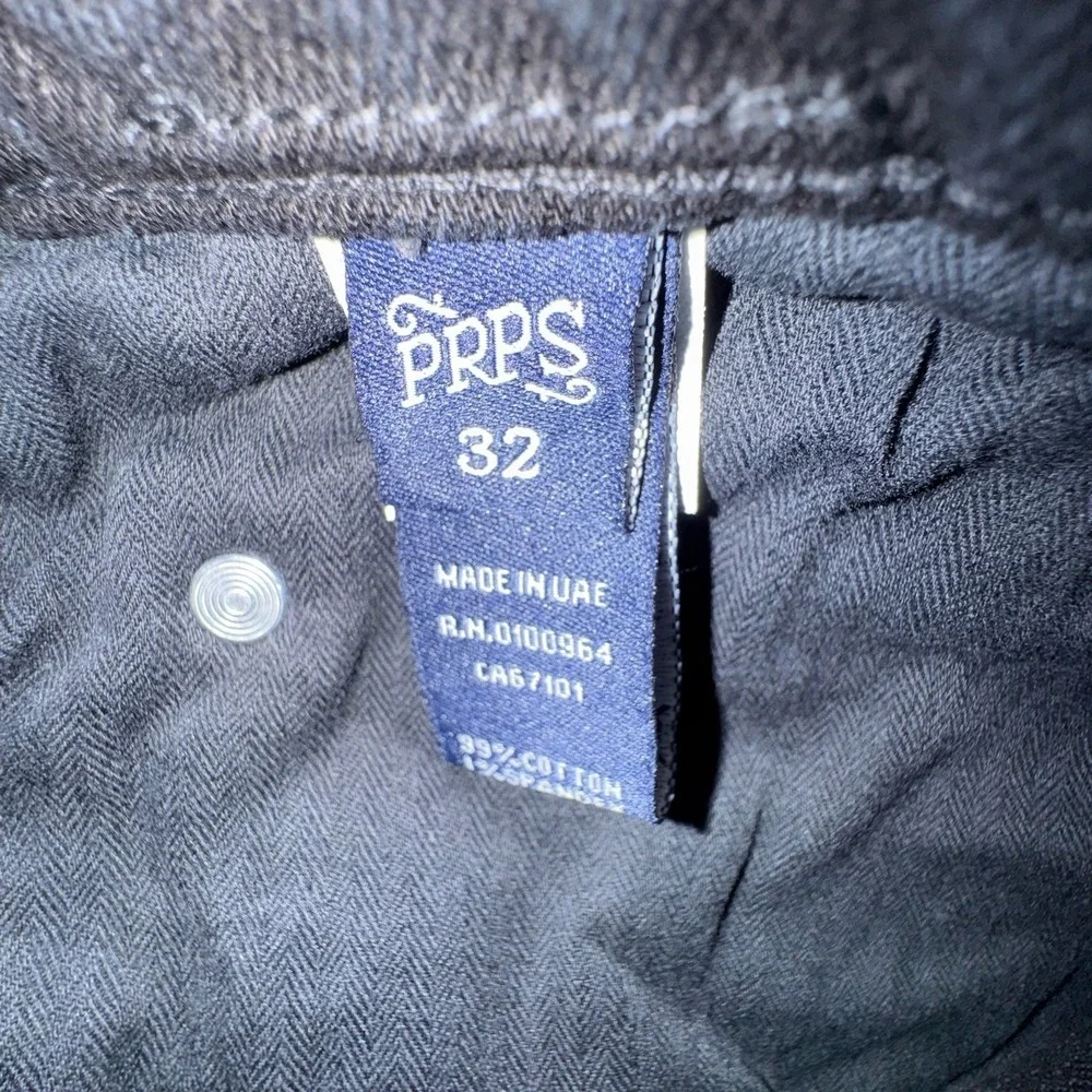 Prps Le Sabre Slim Straight Stretch Denim Jeans Black Stone Wash Men 32 NWT